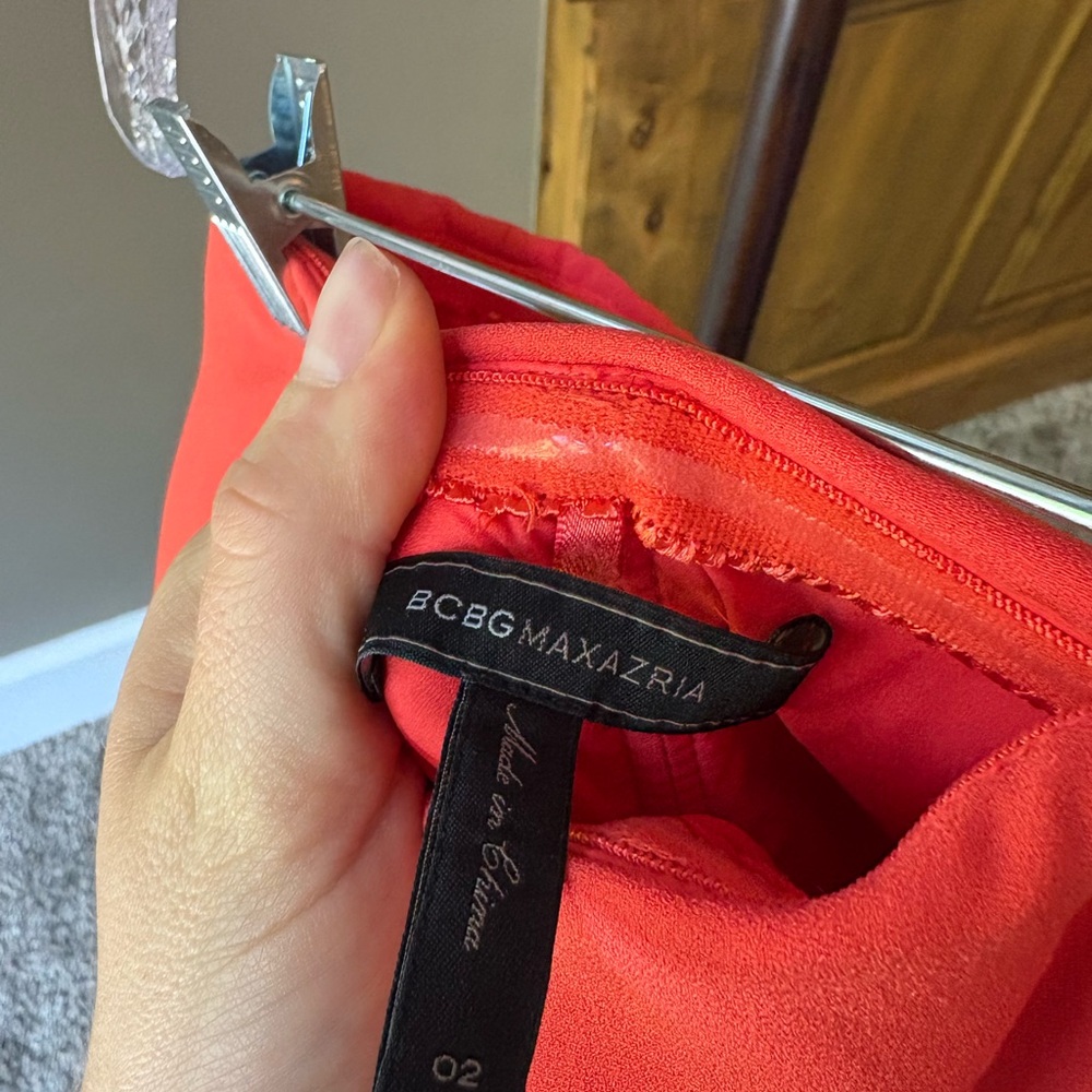 BCBGMaxAzria Red Clutch Vibrant Textile Wristlet